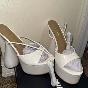 Fashion Nova White Platform Heels